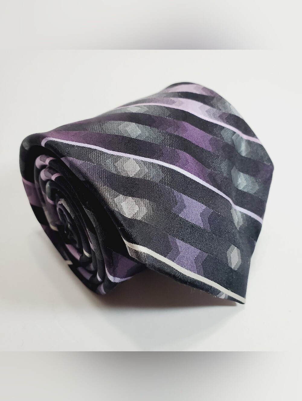 Stafford Essentials Purple Stripe Men's Silk Neck Tie 58x3.5"